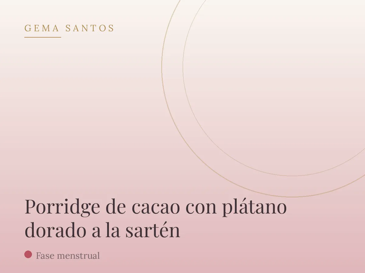 Porridge de cacao con plátano dorado a la sartén