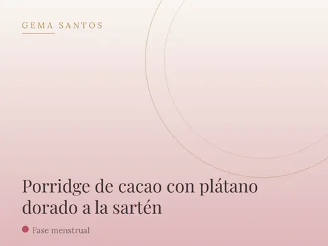Porridge de cacao con plátano dorado a la sartén