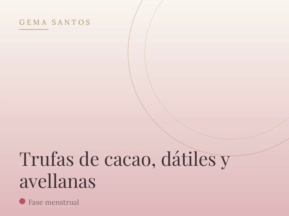 Trufas de cacao, dátiles y avellanas