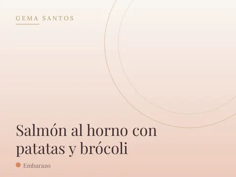 Salmón al horno con patatas y brócoli