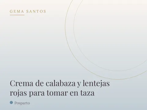 Crema de calabaza y lentejas rojas para tomar en taza