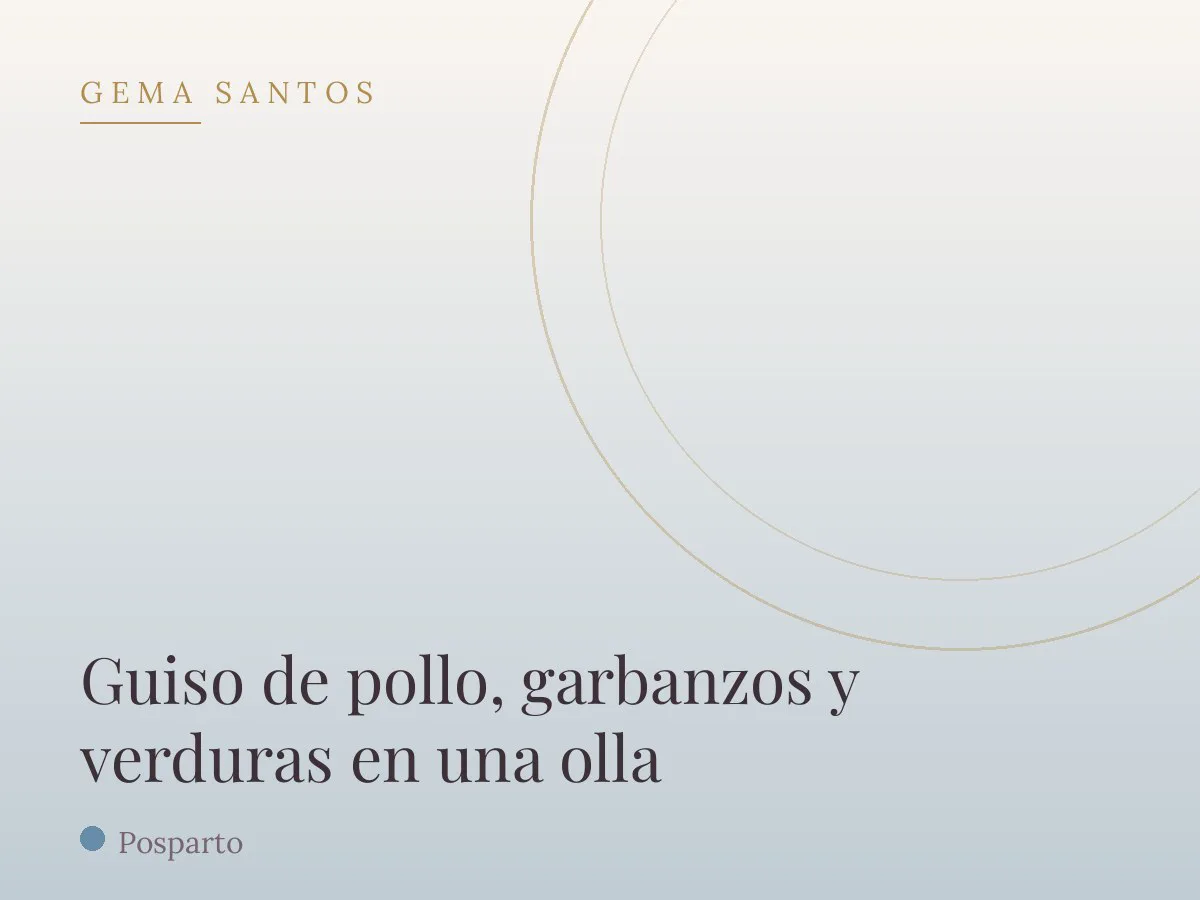 Guiso de pollo, garbanzos y verduras en una olla