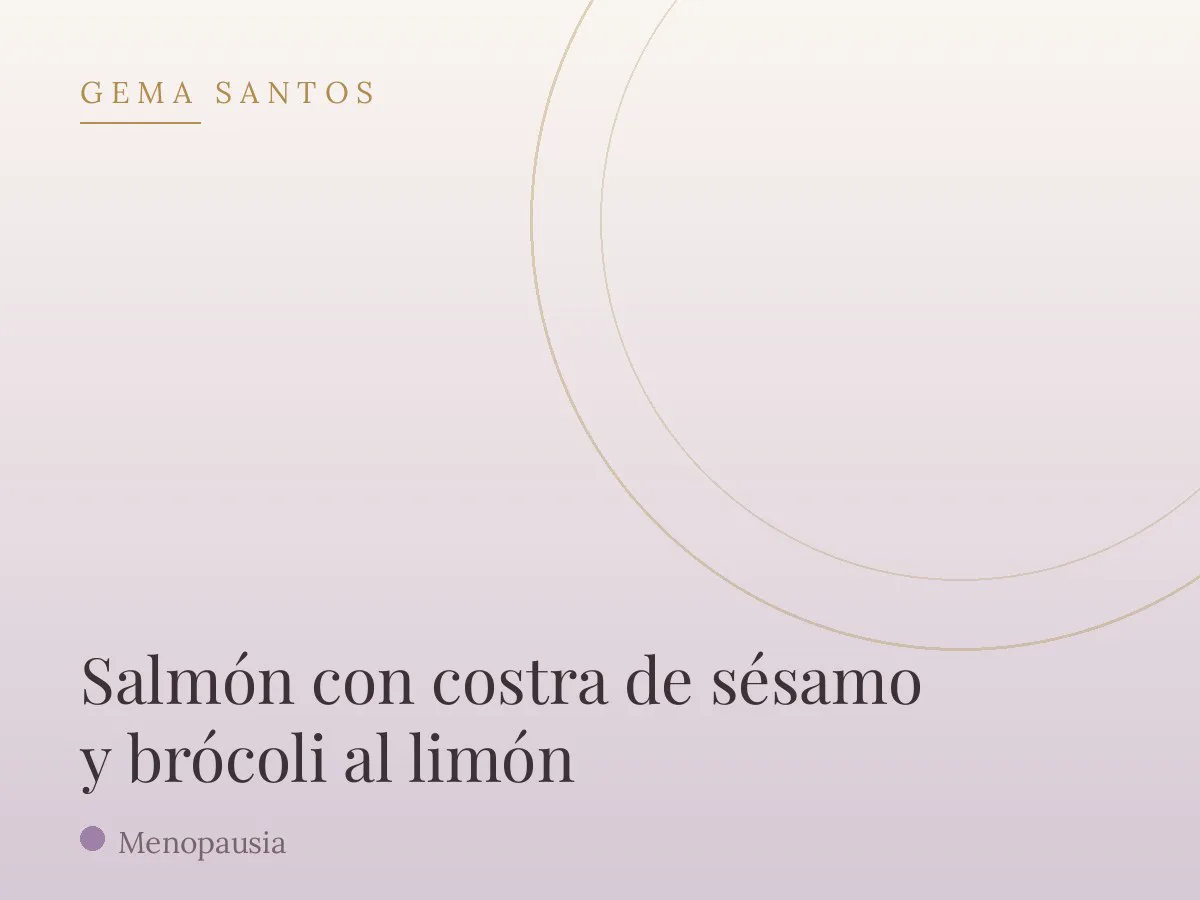 Salmón con costra de sésamo y brócoli al limón