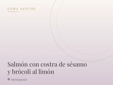 Salmón con costra de sésamo y brócoli al limón