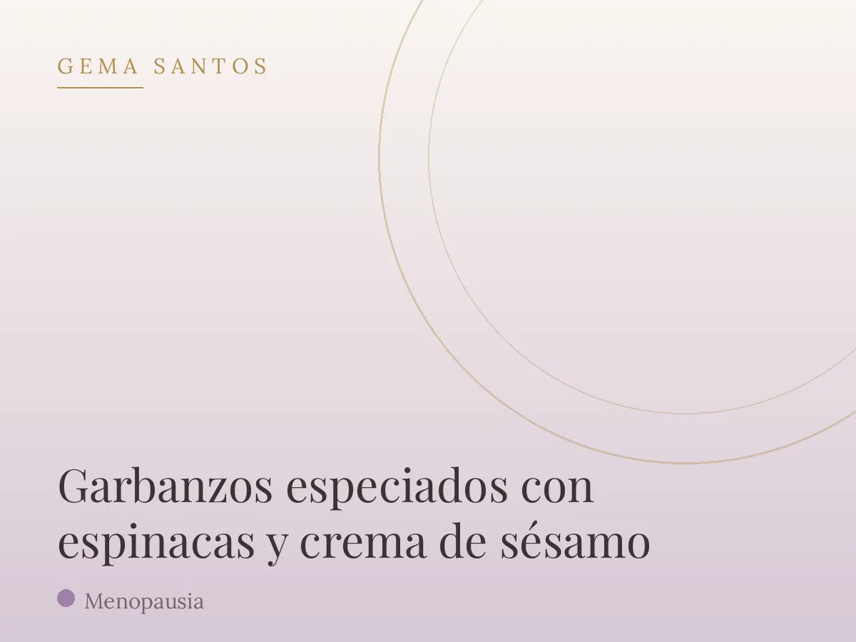 Garbanzos especiados con espinacas y crema de sésamo
