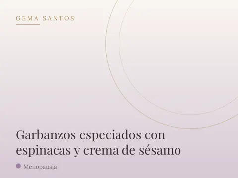Garbanzos especiados con espinacas y crema de sésamo