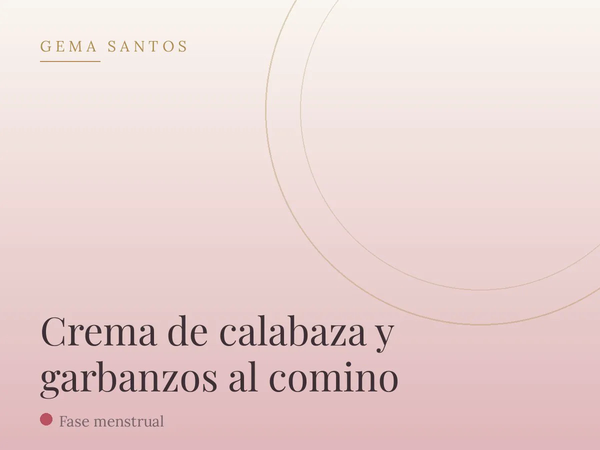 Crema de calabaza y garbanzos al comino