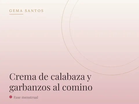 Crema de calabaza y garbanzos al comino
